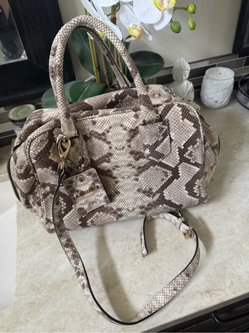 A. Bellucci Reptile leather Boston bag Gorgeous!